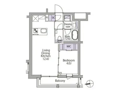 イプセ白金台(1LDK/3階)の間取り写真