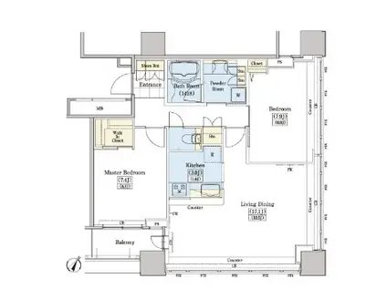 レジディアタワー上池袋(2LDK/8階)の間取り写真