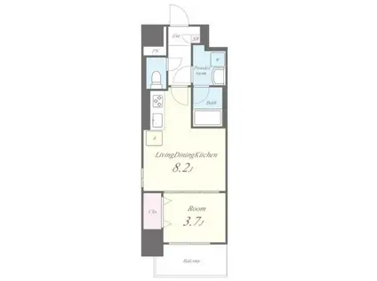 ウィステリアフロリバンダ(1LDK/7階)の間取り写真