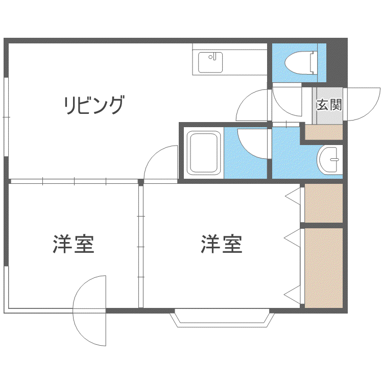 エルドラード琴似(2LDK/1階)の間取り写真