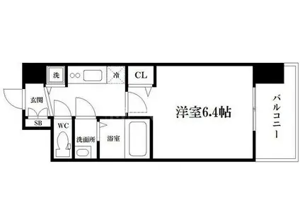 アドバンス大阪グロウス(1K/4階)の間取り写真