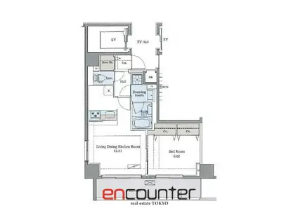 ラグゼナ平和台(1LDK/2階)の間取り写真