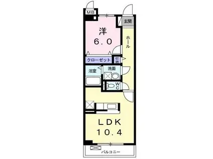 ロイヤル・レジデンス壱番館(1LDK/3階)の間取り写真