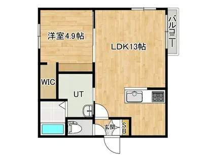 HARUSAKU豊岡(1LDK/2階)の間取り写真