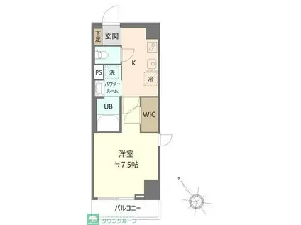 ＪＲ総武線 新小岩駅 徒歩7分 10階建 築5年(1K/7階)の間取り写真