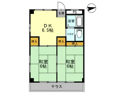 ハイマートメゾンII(2DK/3階)の間取り写真