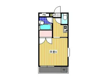 三栄ハイツII(1K/3階)の間取り写真