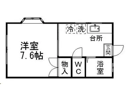 山形ハイツ(1K/2階)の間取り写真