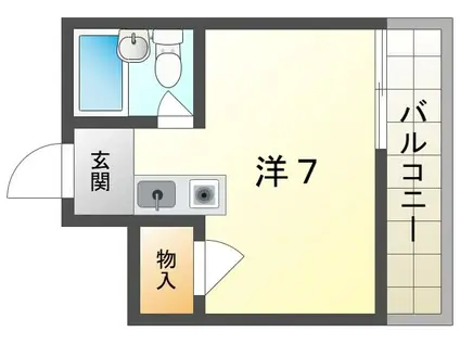 萱島サンヴィアンテ(ワンルーム/3階)の間取り写真