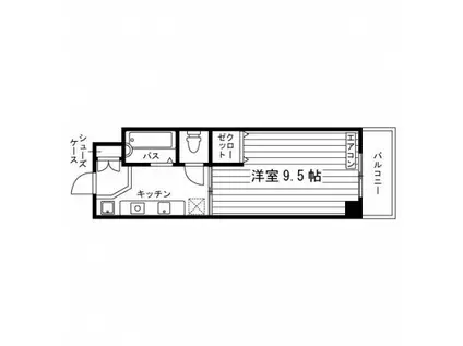 デュアルコート八条口(1K/2階)の間取り写真