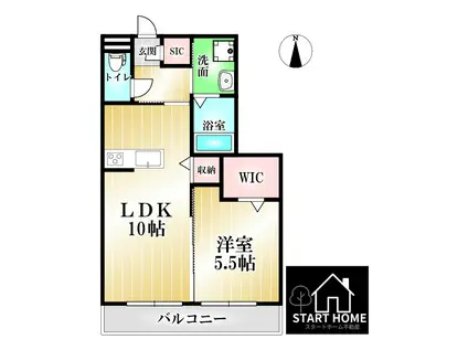 フォルテシモ(1LDK/2階)の間取り写真