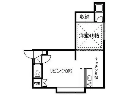 マジョリカA・B(1LDK/2階)の間取り写真