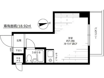 ライオンズマンション西新宿第7(ワンルーム/5階)の間取り写真