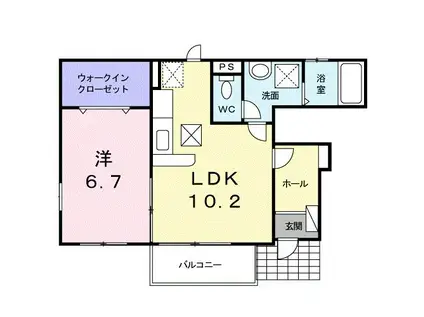 ベルファミーユ I(1LDK/1階)の間取り写真