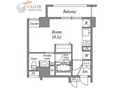 インプルーブ新川崎(1K/6階)の間取り写真
