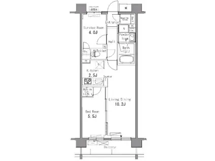 パークアクシス滝野川(1LDK/2階)の間取り写真