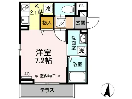 ルピナス堀之内(1K/3階)の間取り写真