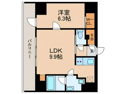 VORT飯田橋レジデンス(1LDK/5階)の間取り写真