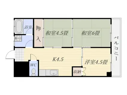 YSビルI(3K/3階)の間取り写真