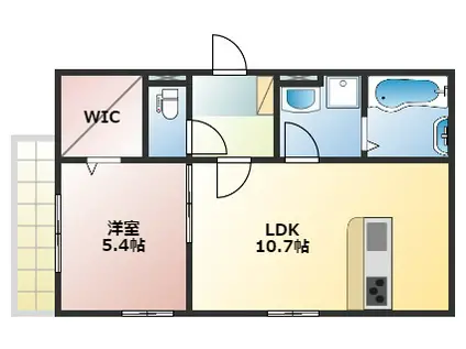 BELLPLAGE魚住(1LDK/2階)の間取り写真