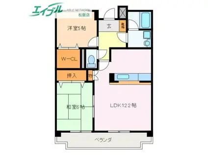 センチュリーハイランド イースト(2LDK/3階)の間取り写真