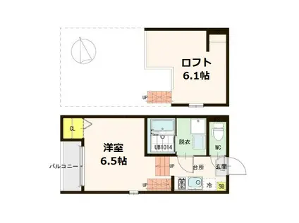 ジ ズ マ ン ア シ エ(1K/2階)の間取り写真