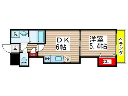 金太郎ヒルズ70(1DK/4階)の間取り写真