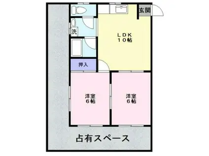 桜山ハイツ(2LDK/1階)の間取り写真
