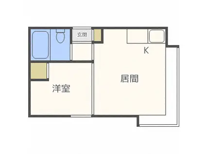 キャステロII(1DK/1階)の間取り写真