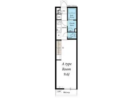 リブリ・すみれ草(1K/1階)の間取り写真