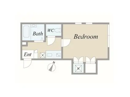 アクアブラン目黒レジデンス(1K/2階)の間取り写真