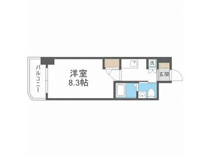 ディナスティ玉造(1K/3階)の間取り写真