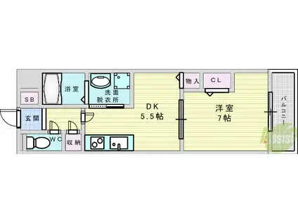 NLC新大阪パート3(1DK/7階)の間取り写真