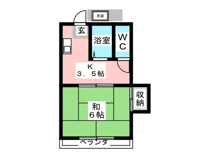 コーポ森屋(1K/2階)の間取り写真