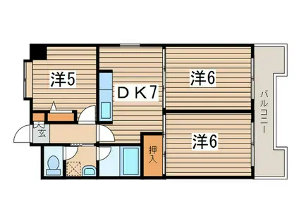 ファミール・セヤ(3DK/7階)の間取り写真