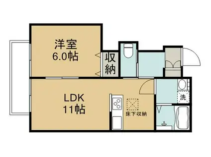SHINY VILLA道上(1LDK/1階)の間取り写真