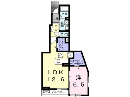 ウール・ド・ランジュ(1LDK/1階)の間取り写真