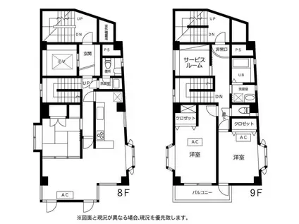 東五反田メゾネット(3SLDK/10階)の間取り写真