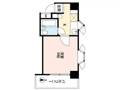 ＪＲ山手線 鶯谷駅 徒歩5分 8階建 築37年(1K/6階)の間取り写真