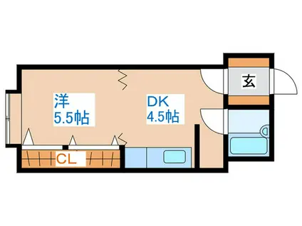 曙リバ-サイド(1DK/3階)の間取り写真
