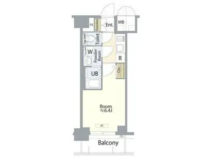 エスリード鶴舞グランパークス(1K/4階)の間取り写真