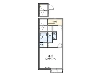 レオネクストディアベルジュII(1K/2階)の間取り写真