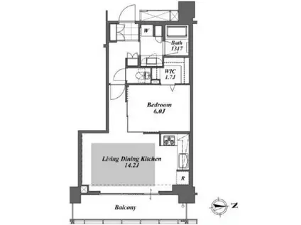 BRILLIA IST TOWER 勝どき(1LDK/35階)の間取り写真