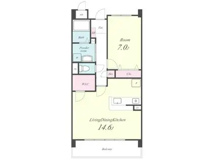 レ・ゼール(1LDK/2階)の間取り写真