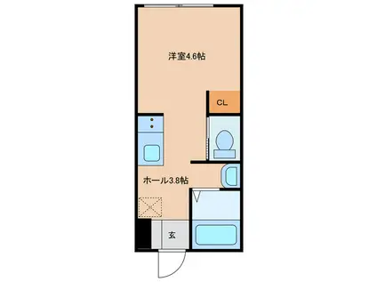 メゾンモカ(ワンルーム/2階)の間取り写真