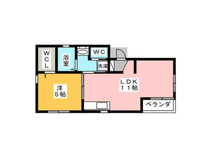 マ・メゾン(1LDK/2階)の間取り写真