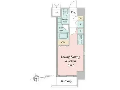 GLANZ(ワンルーム/2階)の間取り写真