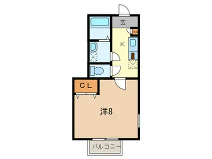 アムールモネ(1K/1階)の間取り写真