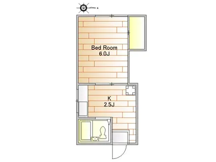 コーポ秋元(1K/1階)の間取り写真