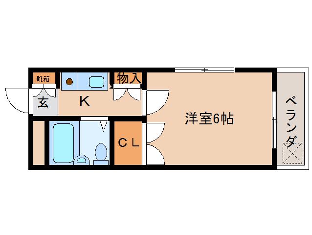 アミティ西大寺P-8(1K/3階)の間取り写真